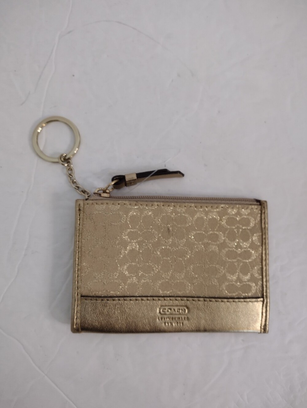Vintage Y2K Coach Metallic Gold Wallet Lot Of 2 Key Ring Wallet Set Mcbling - Picture 3 of 7